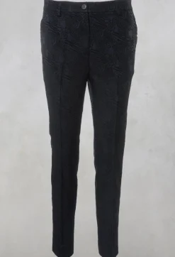 Beatrice B Co-ords & Suits^Jacquard Cigarette Trousers in Navy