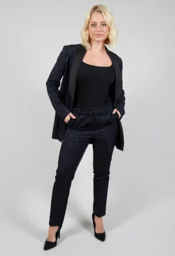 Beatrice B Co-ords & Suits^Jacquard Cigarette Trousers in Navy
