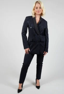 Beatrice B Jackets|Co-ords & Suits^Jacquard Double Breasted Jacket in Navy