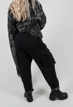 Sanctamuerte Trousers^Jacquard Trousers in Riciclato Nero