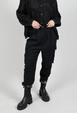 Sanctamuerte Trousers^Jacquard Trousers in Riciclato Nero
