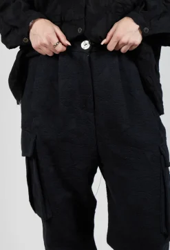 Sanctamuerte Trousers^Jacquard Trousers in Riciclato Nero