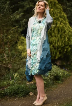 Alquema Coats^Jacqui Coat Long in Silver Denim