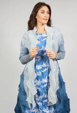 Alquema Coats^Jacqui Coat Long in Silver Denim
