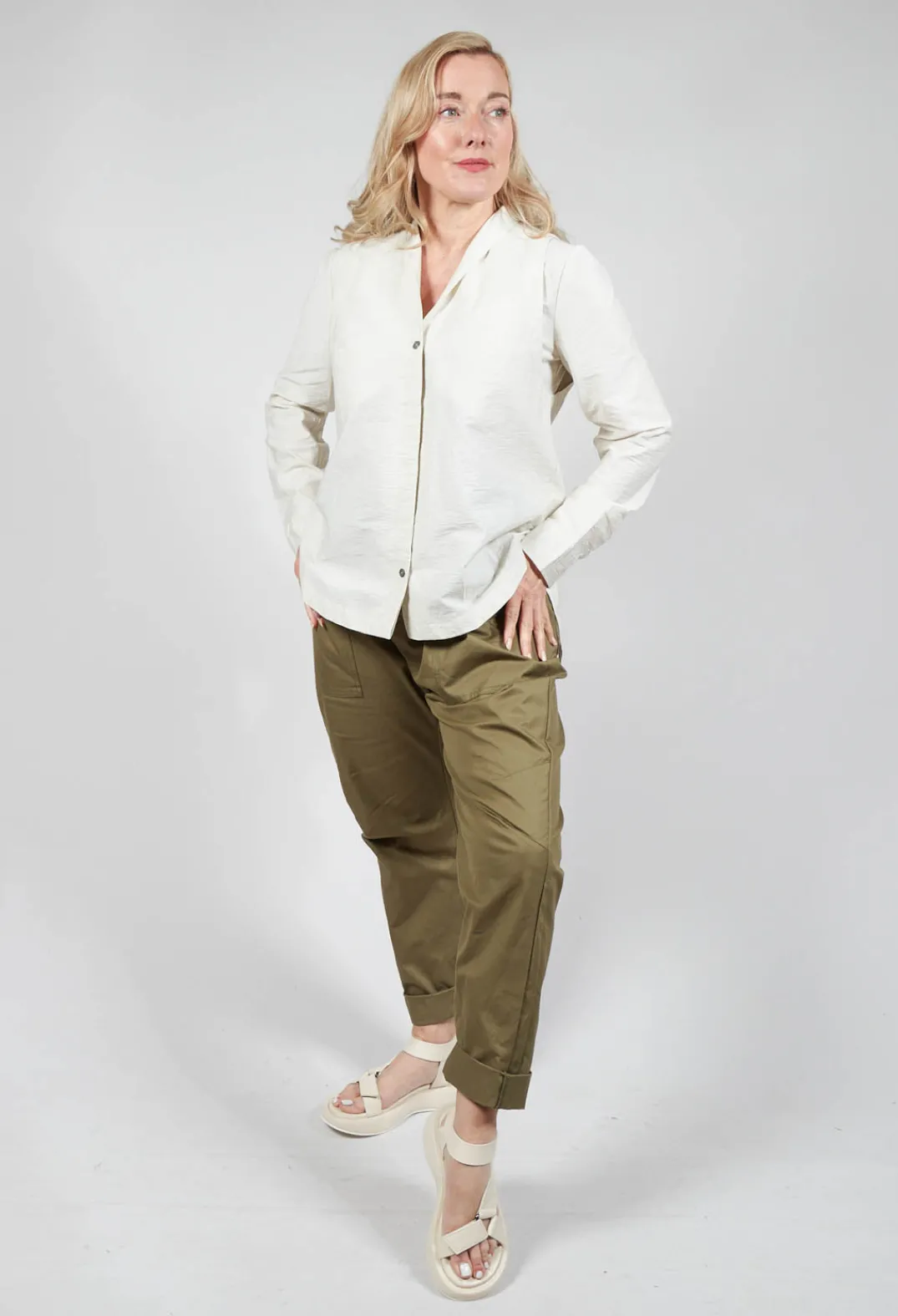 Jayko Shirts & Blouses^Jacy Shirt with Overlay Detail in White Clay