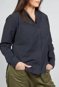 Jayko Shirts & Blouses^Jacy Shirt with Overlay Detail in Ardoise