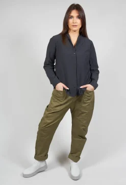 Jayko Shirts & Blouses^Jacy Shirt with Overlay Detail in Ardoise