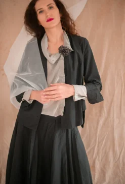 Jayko Shirts & Blouses^Jacy Shirt with Overlay Detail in Ardoise