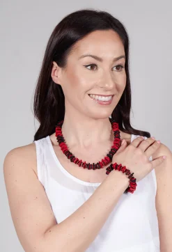 Bender Schmuck Necklaces|Bracelets^Jagged Ceramics Bracelet in Red Black
