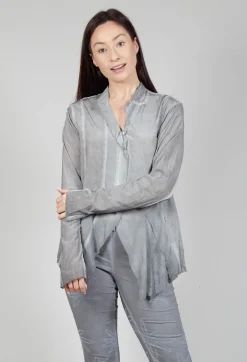 Rundholz Dip Jackets^Jagged Silk Jacket in C.Coal 70% Cloud