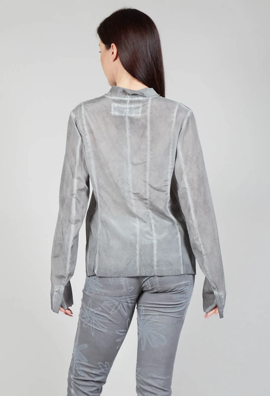 Rundholz Dip Jackets^Jagged Silk Jacket in C.Coal 70% Cloud