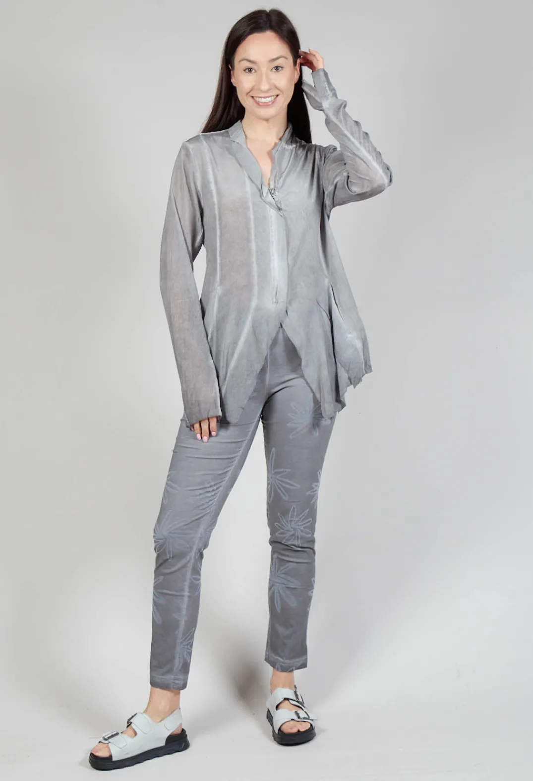 Rundholz Dip Jackets^Jagged Silk Jacket in C.Coal 70% Cloud