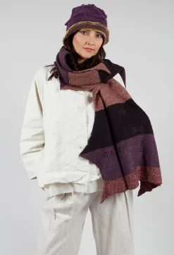 Butapana Scarves^Jagged Wool Scarf in Deep Iris
