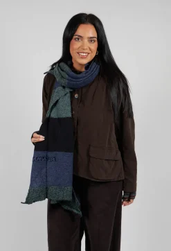 Butapana Scarves^Jagged Wool Scarf in Deep Ocean