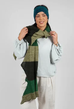 Butapana Scarves^Jagged Wool Scarf in Deep Olive