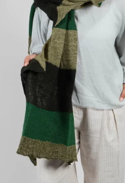 Butapana Scarves^Jagged Wool Scarf in Deep Olive