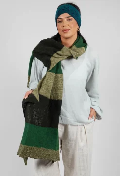 Butapana Scarves^Jagged Wool Scarf in Deep Olive