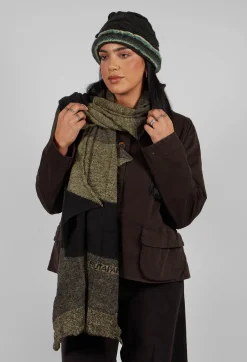 Butapana Scarves^Jagged Wool Scarf in Deep Taupe