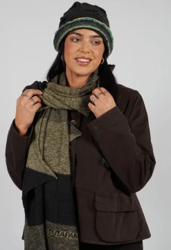 Butapana Scarves^Jagged Wool Scarf in Deep Taupe