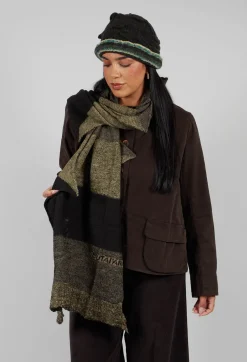 Butapana Scarves^Jagged Wool Scarf in Deep Taupe
