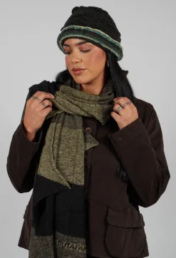 Butapana Scarves^Jagged Wool Scarf in Deep Taupe