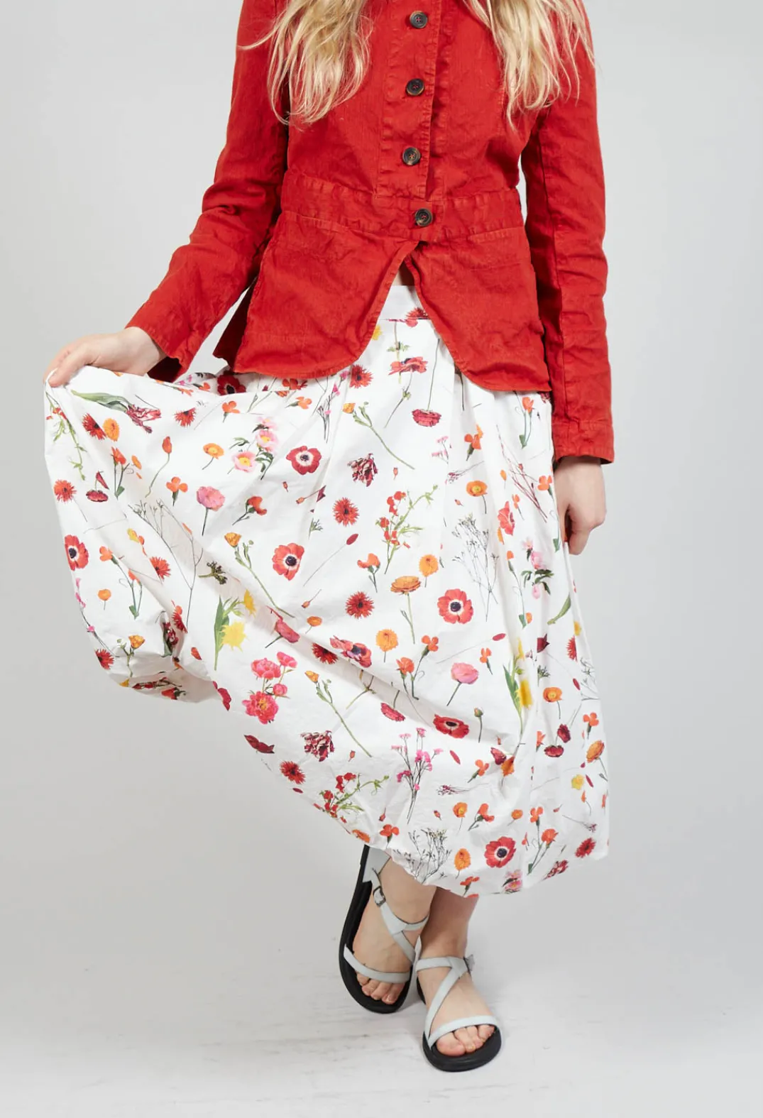 Hannoh Wessel Skirts^Jamila Skirt in Red Flower Print