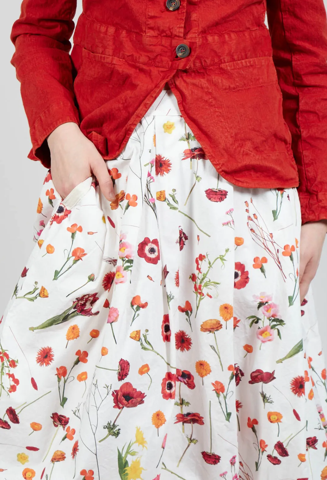 Hannoh Wessel Skirts^Jamila Skirt in Red Flower Print