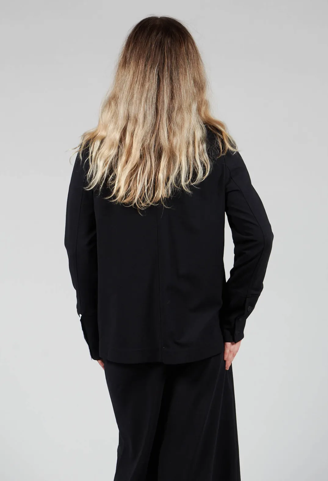 Sarah Pacini Jackets^Jersey Blazer with Front Pocket in Black