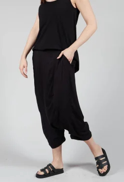 Bread and Butter Trousers^Jersey Drop-Crotch Trousers in Black