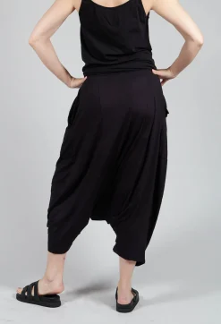 Bread and Butter Trousers^Jersey Drop-Crotch Trousers in Black