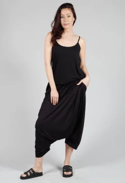 Bread and Butter Trousers^Jersey Drop-Crotch Trousers in Black