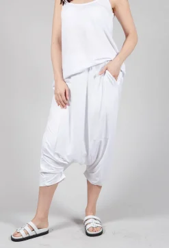 Bread and Butter Trousers^Jersey Drop-Crotch Trousers in White