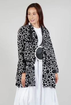 Bread and Butter Jackets^Jersey Jacket in White with Black Pois