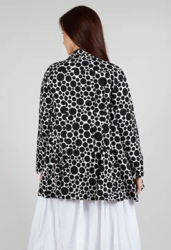 Bread and Butter Jackets^Jersey Jacket in White with Black Pois