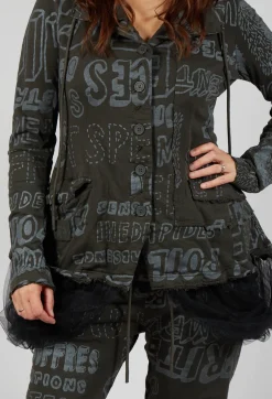 Rundholz Black Label Jackets^Jersey Jacket with Netted Hemline in Jungle Shiny Print