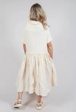 Rundholz Dip Dresses^Jersey Pleated Dress with Dropped Waist in Greige