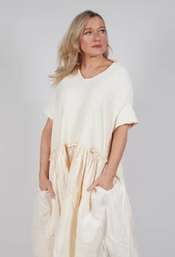 Rundholz Dip Dresses^Jersey Pleated Dress with Dropped Waist in Greige