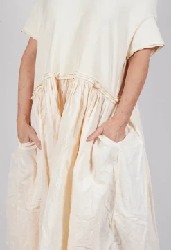 Rundholz Dip Dresses^Jersey Pleated Dress with Dropped Waist in Greige
