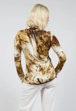 Beatrice B Shirts & Blouses^Jersey Shirt with Amber Marble Print