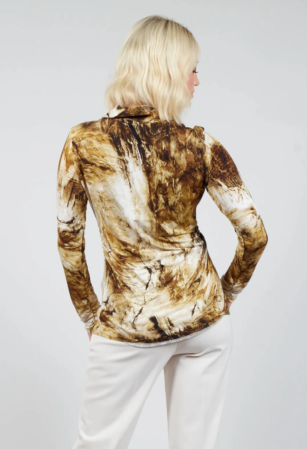 Beatrice B Shirts & Blouses^Jersey Shirt with Amber Marble Print