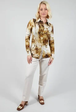 Beatrice B Shirts & Blouses^Jersey Shirt with Amber Marble Print