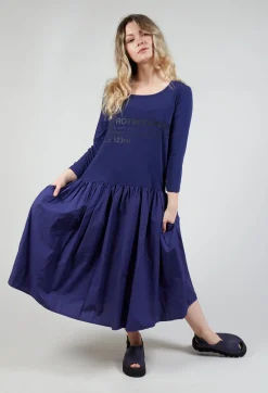 Rundholz Black Label Dresses^Jersey Top Dress with Lettering Motif in Azur Print