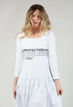 Rundholz Black Label Dresses^Jersey Top Dress with Lettering Motif in White Print