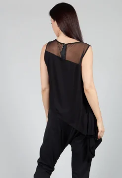 Philomena Christ Tops^Jersey Top with Asymmetric Hem in Black