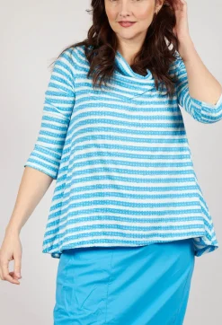 Rundholz Black Label Tops^Jersey Top with Drawstring Hem in Malibu Print