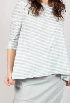Rundholz Black Label Tops^Jersey Top with Drawstring Hem in Grey Print