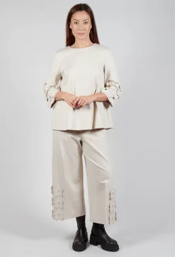Mei Meij Tops^Jersey Top with Floral Embellishment in Sandshell