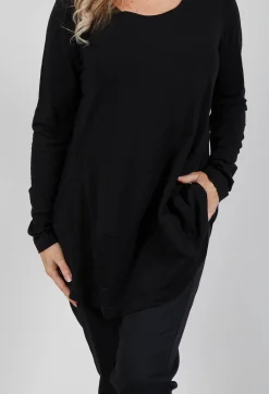 Rundholz Black Label Tops^Jersey Top with Long Sleeves in Black