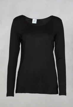 Nijii Shirts & Blouses^Jersey Top with Long Sleeves in Black