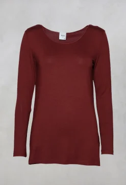 Nijii Shirts & Blouses^Jersey Top with Long Sleeves in Red